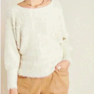 By Anthropologie women’s cream eyelash pullover dolman  sweater size small​​